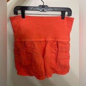 Athleta High Rise Orange Shorts with pockets